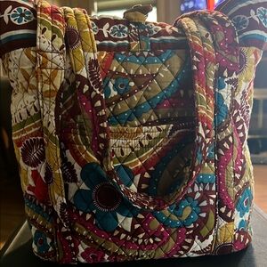 Quilted Floral Large Tote Bag